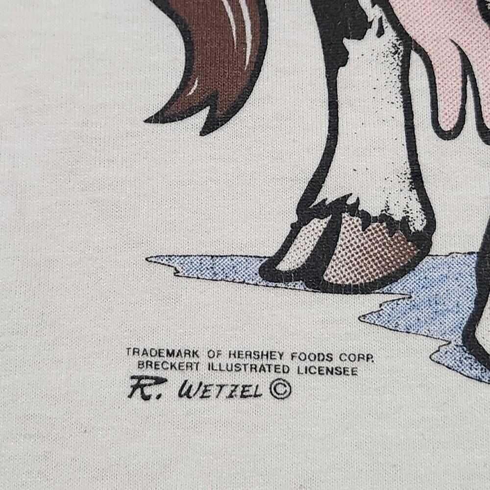 VTG 90s Hersheys Chocolate‎ World Promo Mens L Large Graphic Cow Park T Shirt - Picture 5 of 16